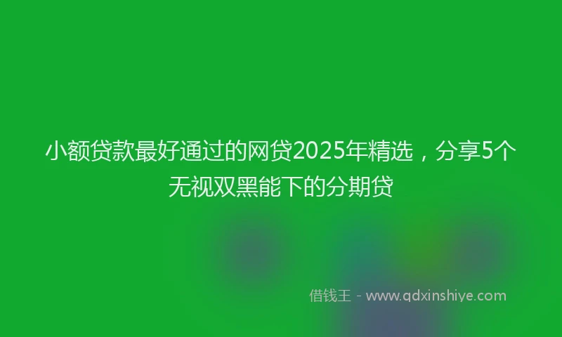 小额贷款最好通过的网贷2025年精选，分享5个无视双黑能下的分期贷