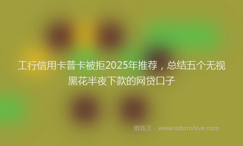 工行信用卡普卡被拒2025年推荐，总结五个无视黑花半夜下款的网贷口子