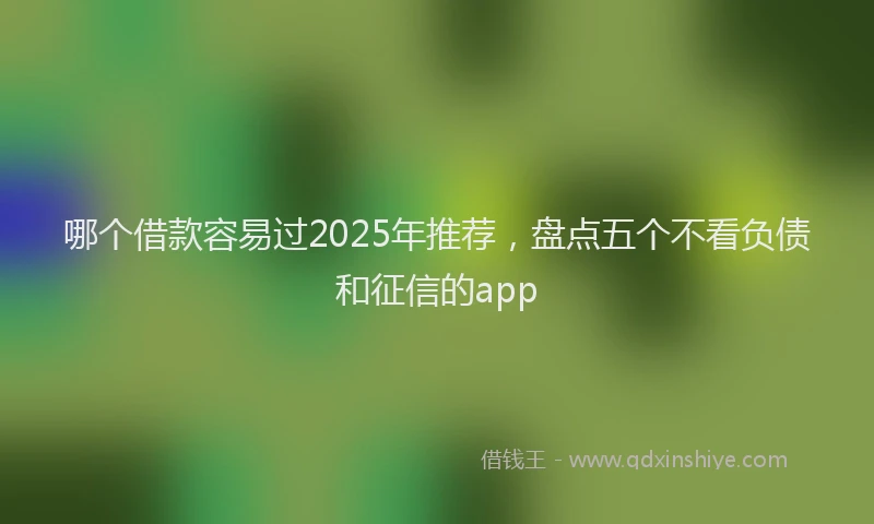 哪个借款容易过2025年推荐，盘点五个不看负债和征信的app