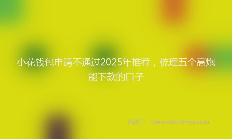 小花钱包申请不通过2025年推荐，梳理五个高炮能下款的口子