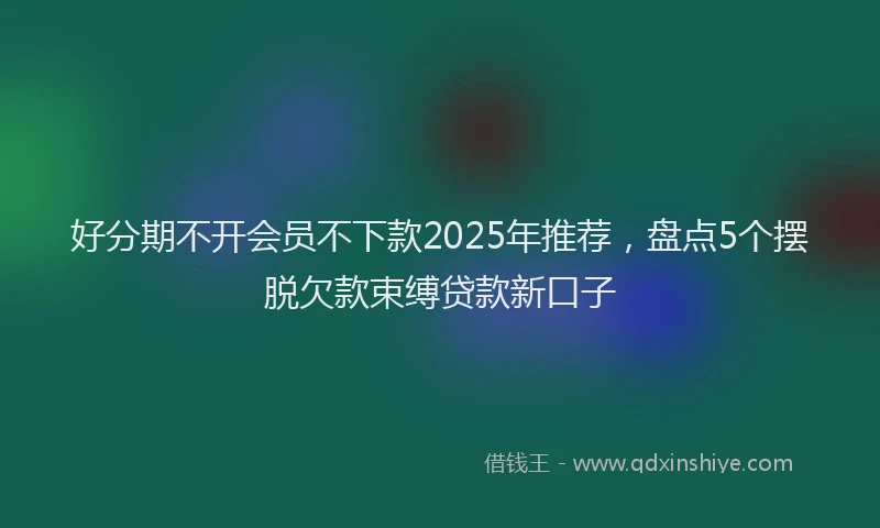 好分期不开会员不下款2025年推荐，盘点5个摆脱欠款束缚贷款新口子