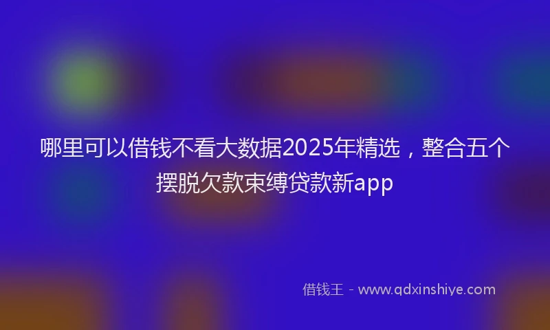 哪里可以借钱不看大数据2025年精选，整合五个摆脱欠款束缚贷款新app