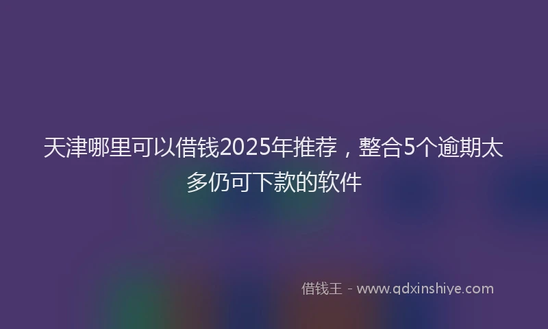 天津哪里可以借钱2025年推荐，整合5个逾期太多仍可下款的软件