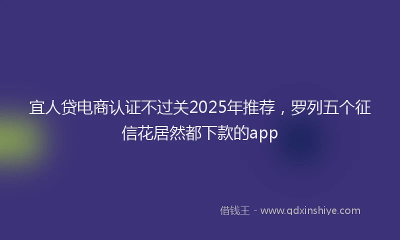 宜人贷电商认证不过关2025年推荐，罗列五个征信花居然都下款的app