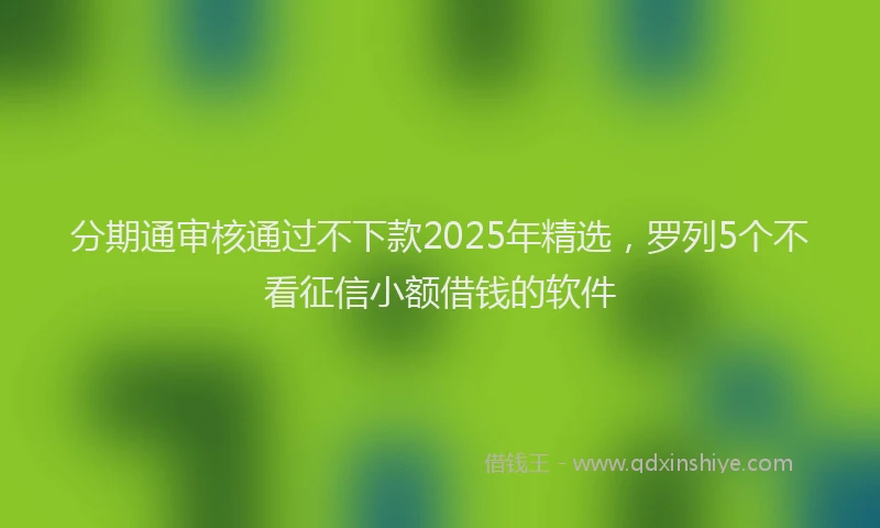 分期通审核通过不下款2025年精选，罗列5个不看征信小额借钱的软件