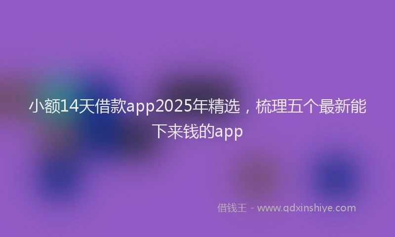 小额14天借款app2025年精选，梳理五个最新能下来钱的app