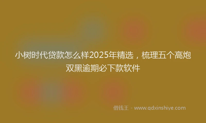 小树时代贷款怎么样2025年精选，梳理五个高炮双黑逾期必下款软件