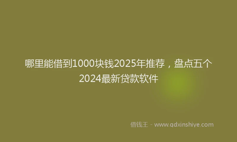 哪里能借到1000块钱2025年推荐，盘点五个2024最新贷款软件