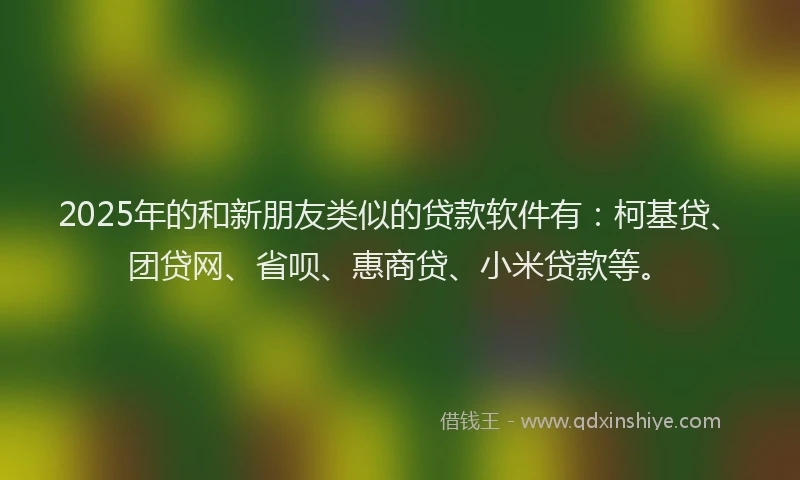 2025年的和新朋友类似的贷款软件有：柯基贷、团贷网、省呗、惠商贷、小米贷款等。