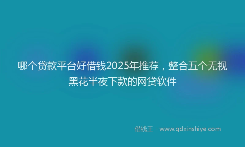 哪个贷款平台好借钱2025年推荐，整合五个无视黑花半夜下款的网贷软件