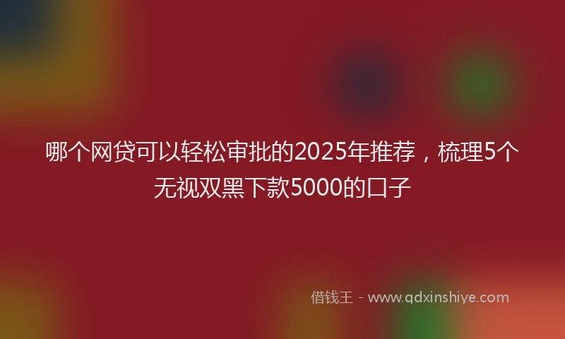 哪个网贷可以轻松审批的2025年推荐，梳理5个无视双黑下款5000的口子