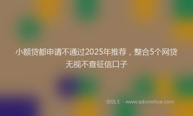小额贷都申请不通过2025年推荐，整合5个网贷无视不查征信口子