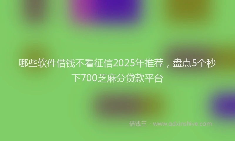 哪些软件借钱不看征信2025年推荐，盘点5个秒下700芝麻分贷款平台