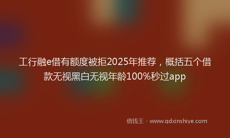 工行融e借有额度被拒2025年推荐，概括五个借款无视黑白无视年龄100%秒过app