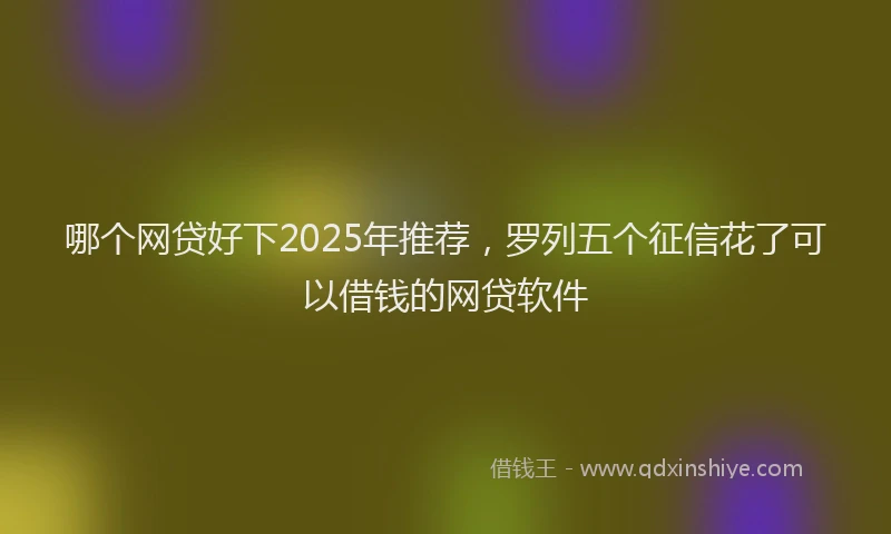 哪个网贷好下2025年推荐，罗列五个征信花了可以借钱的网贷软件