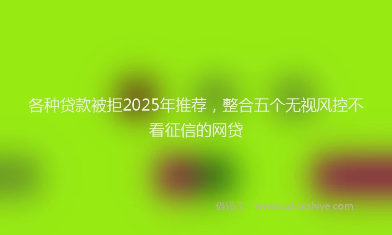 各种贷款被拒2025年推荐，整合五个无视风控不看征信的网贷