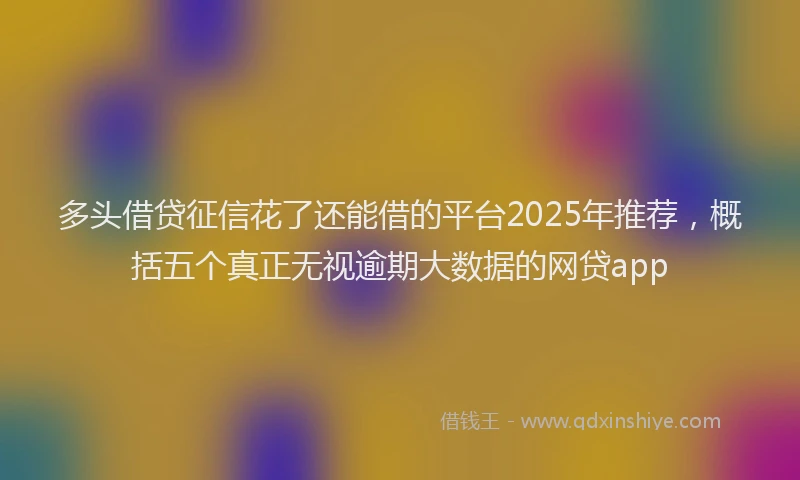 多头借贷征信花了还能借的平台2025年推荐，概括五个真正无视逾期大数据的网贷app