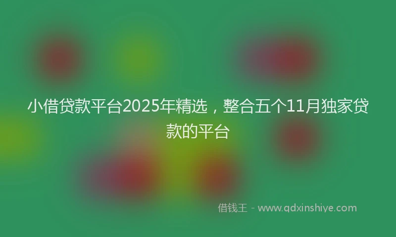 小借贷款平台2025年精选，整合五个11月独家贷款的平台
