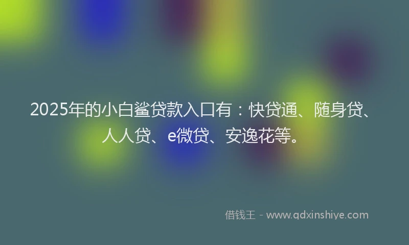 2025年的小白鲨贷款入口有：快贷通、随身贷、人人贷、e微贷、安逸花等。