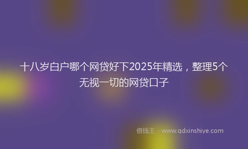 十八岁白户哪个网贷好下2025年精选，整理5个无视一切的网贷口子