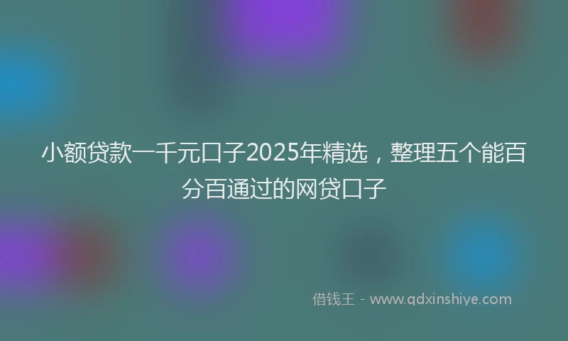 小额贷款一千元口子2025年精选，整理五个能百分百通过的网贷口子