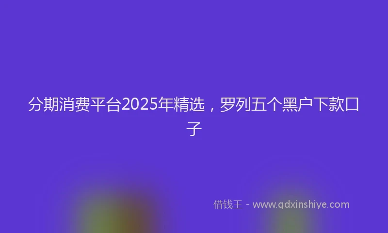 分期消费平台2025年精选，罗列五个黑户下款口子