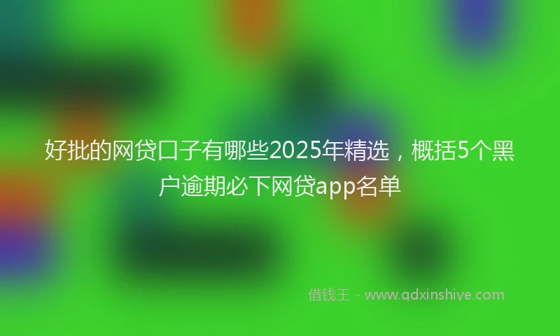 好批的网贷口子有哪些2025年精选，概括5个黑户逾期必下网贷app名单