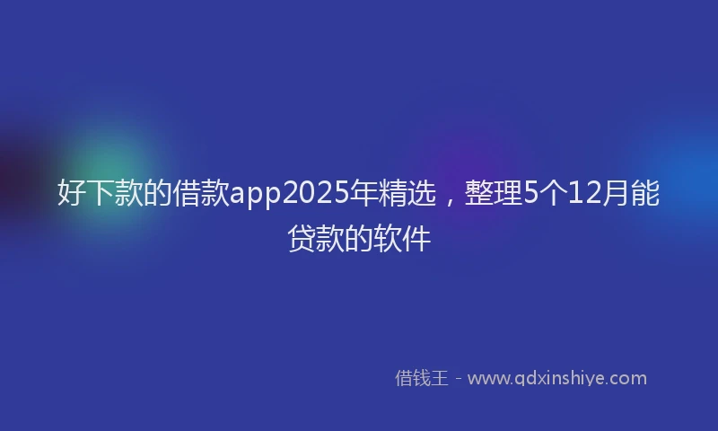 好下款的借款app2025年精选，整理5个12月能贷款的软件