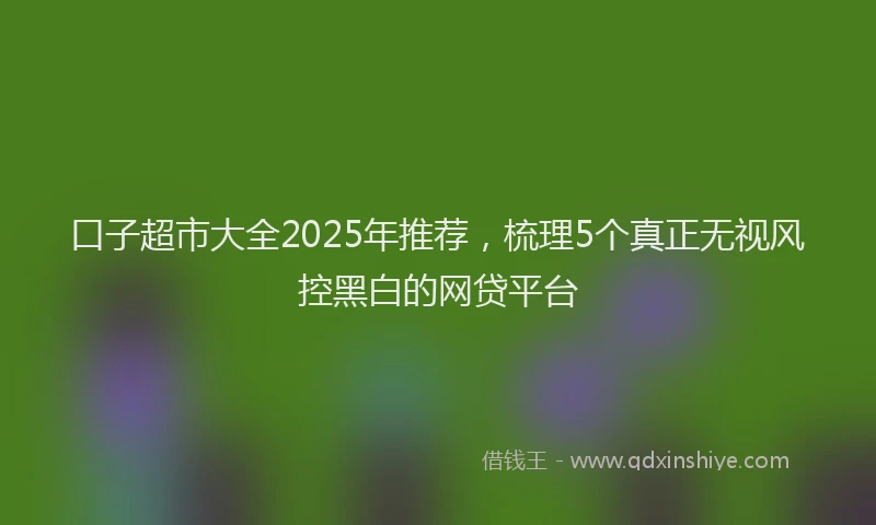 口子超市大全2025年推荐，梳理5个真正无视风控黑白的网贷平台
