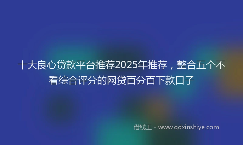 十大良心贷款平台推荐2025年推荐，整合五个不看综合评分的网贷百分百下款口子