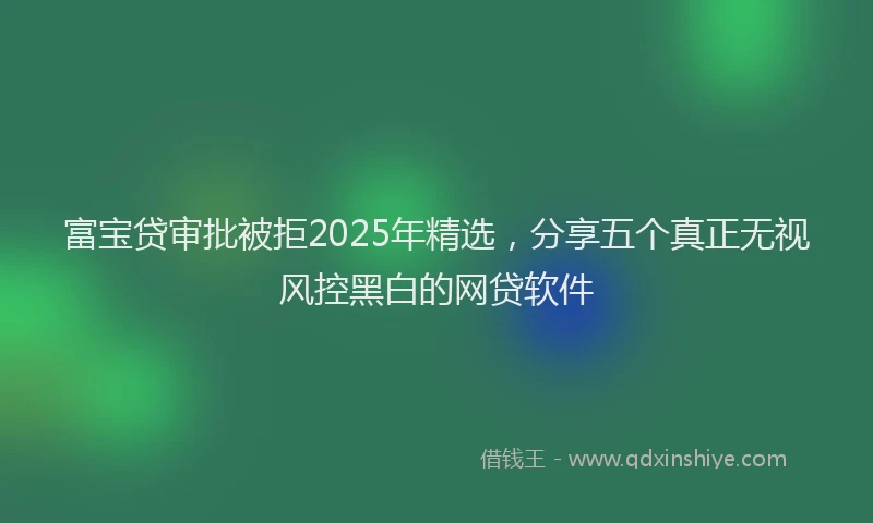 富宝贷审批被拒2025年精选，分享五个真正无视风控黑白的网贷软件
