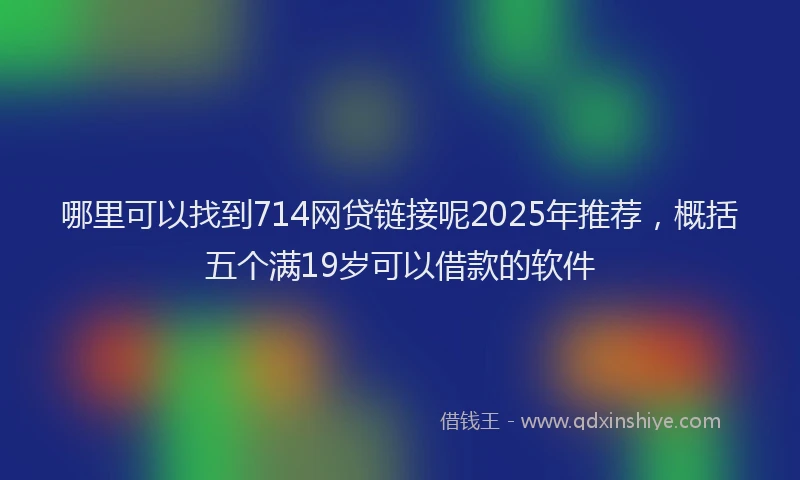哪里可以找到714网贷链接呢2025年推荐，概括五个满19岁可以借款的软件