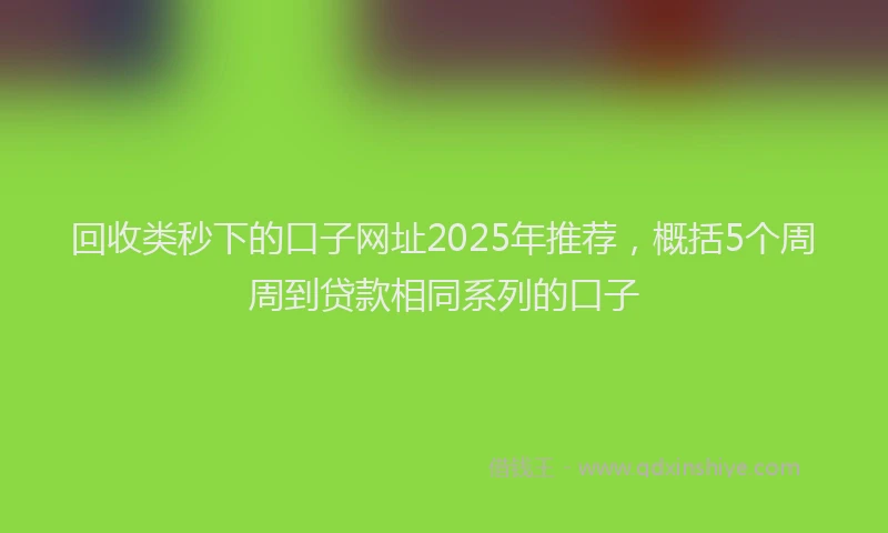 回收类秒下的口子网址2025年推荐，概括5个周周到贷款相同系列的口子