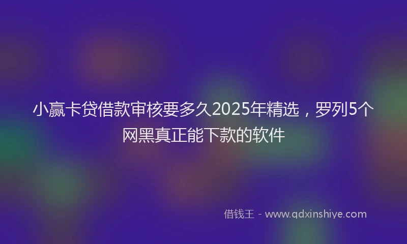 小赢卡贷借款审核要多久2025年精选，罗列5个网黑真正能下款的软件