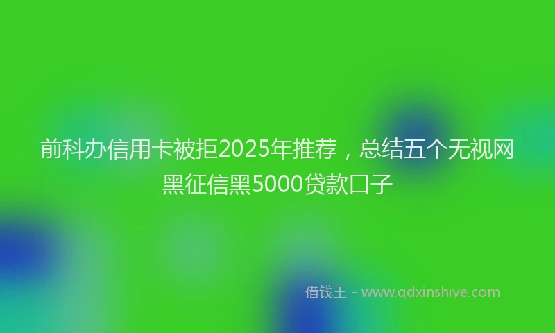 前科办信用卡被拒2025年推荐，总结五个无视网黑征信黑5000贷款口子
