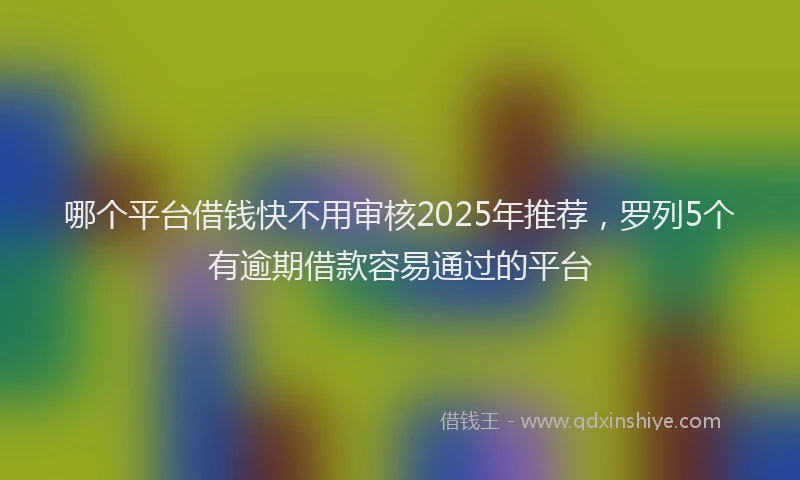 哪个平台借钱快不用审核2025年推荐，罗列5个有逾期借款容易通过的平台