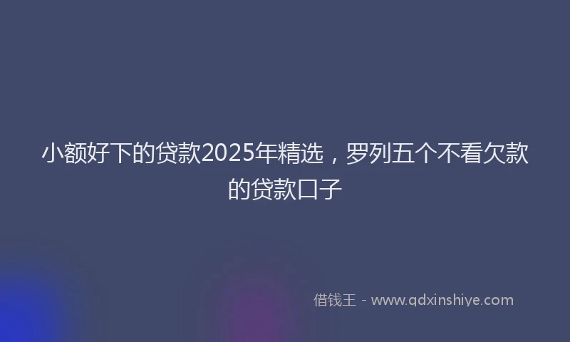 小额好下的贷款2025年精选，罗列五个不看欠款的贷款口子