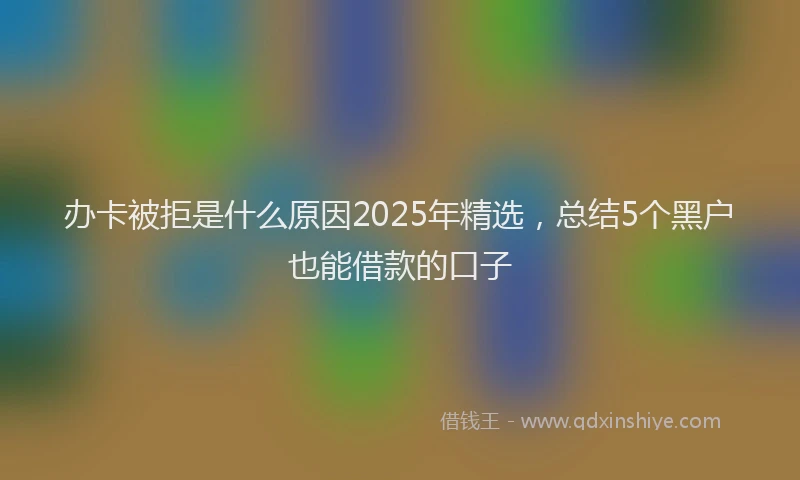 办卡被拒是什么原因2025年精选，总结5个黑户也能借款的口子