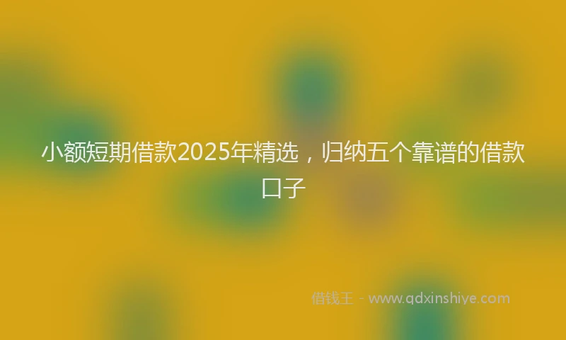 小额短期借款2025年精选，归纳五个靠谱的借款口子