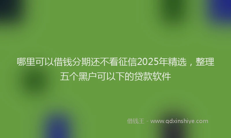 哪里可以借钱分期还不看征信2025年精选，整理五个黑户可以下的贷款软件