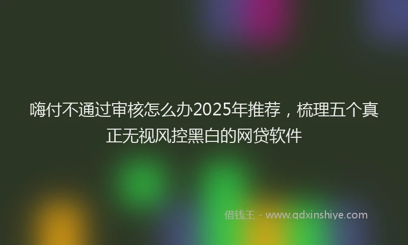 嗨付不通过审核怎么办2025年推荐，梳理五个真正无视风控黑白的网贷软件