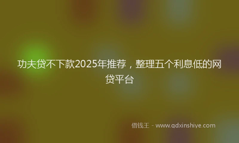 功夫贷不下款2025年推荐，整理五个利息低的网贷平台