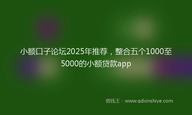 小额口子论坛2025年推荐，整合五个1000至5000的小额贷款app