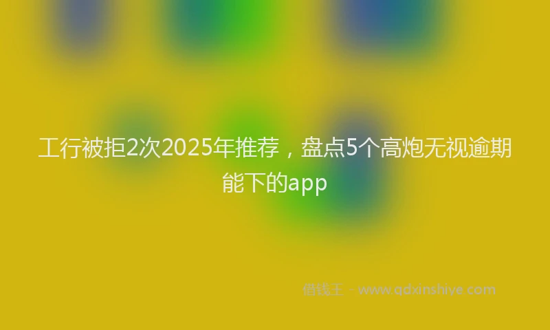 工行被拒2次2025年推荐，盘点5个高炮无视逾期能下的app