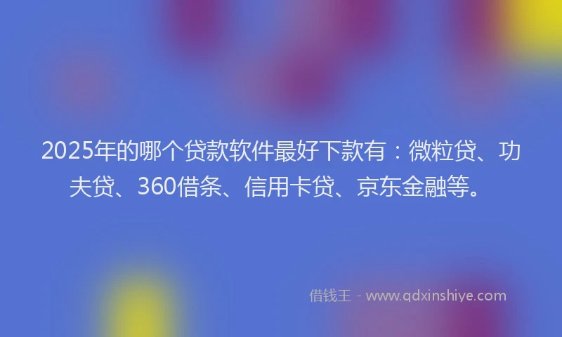 2025年的哪个贷款软件最好下款有：微粒贷、功夫贷、360借条、信用卡贷、京东金融等。