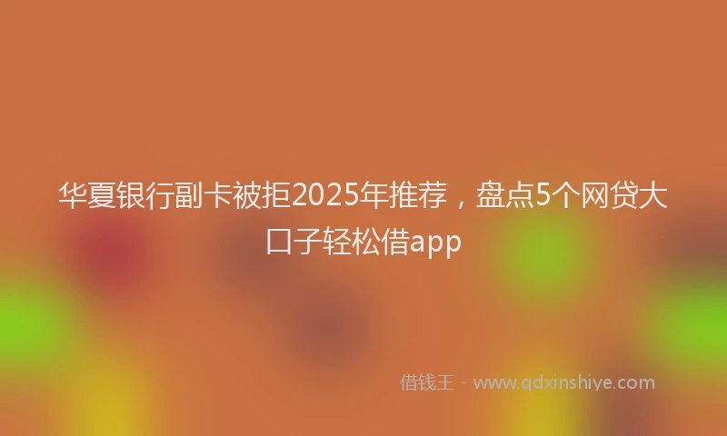 华夏银行副卡被拒2025年推荐，盘点5个网贷大口子轻松借app