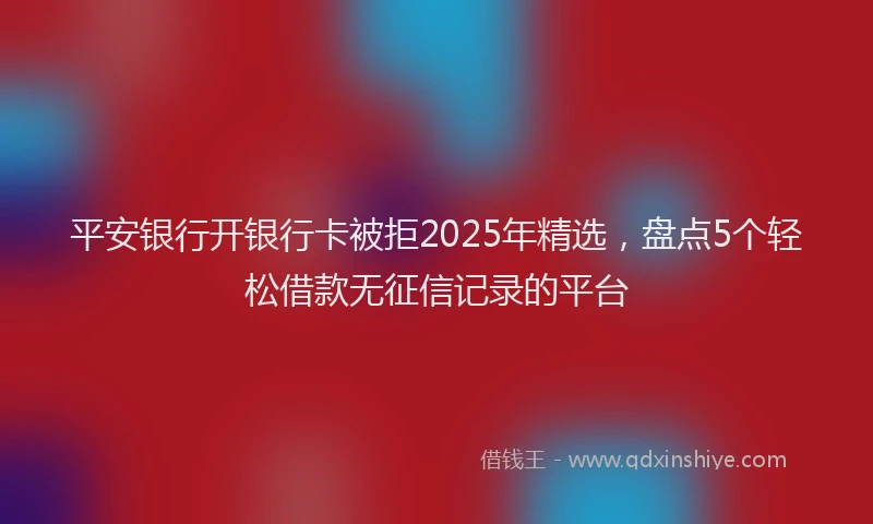 平安银行开银行卡被拒2025年精选，盘点5个轻松借款无征信记录的平台