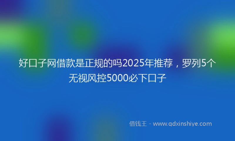 好口子网借款是正规的吗2025年推荐，罗列5个无视风控5000必下口子
