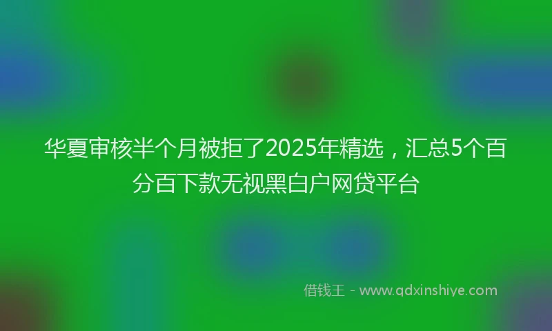 华夏审核半个月被拒了2025年精选，汇总5个百分百下款无视黑白户网贷平台