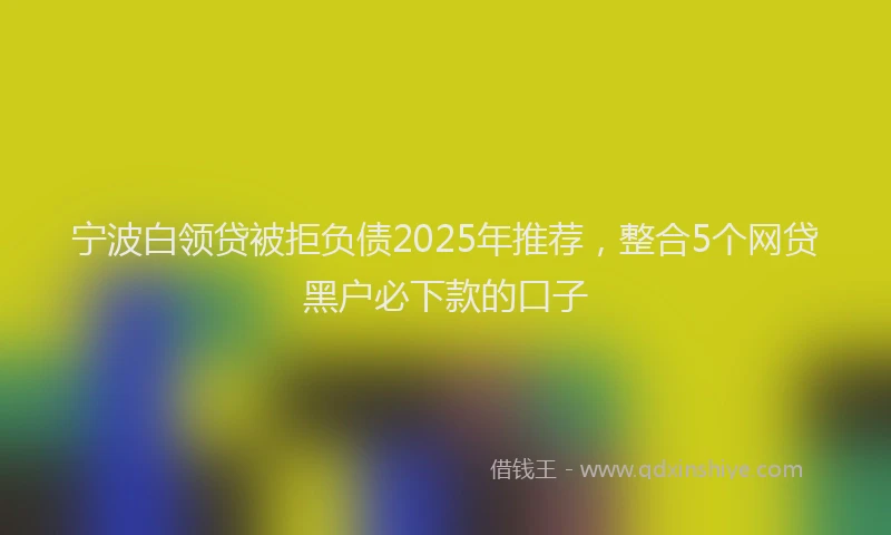 宁波白领贷被拒负债2025年推荐，整合5个网贷黑户必下款的口子